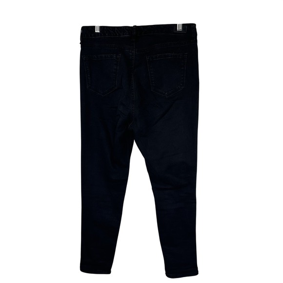 Sofia Vergara Rosa High Rise Curvy Ankle Distressed Button Jeans Black Womens 12 - Picture 4 of 11